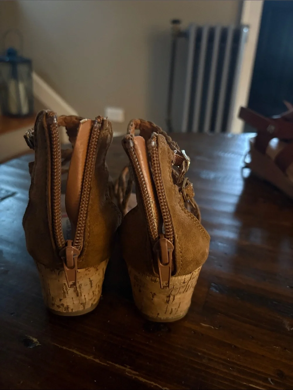 Braided Strappy Sandals in Brown - Girls Summer Wedge-size 1